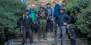 Trekkers ready at Junbesi on the Jiri to Everest Base camp trail
