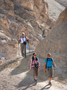 Trekker near Yara in the Mustang region of Nepal