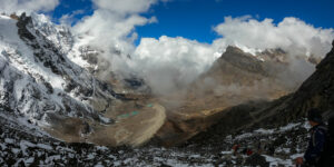 Climbers heading to Crampon point for some skill training on the Mera Peak climb in Nepal