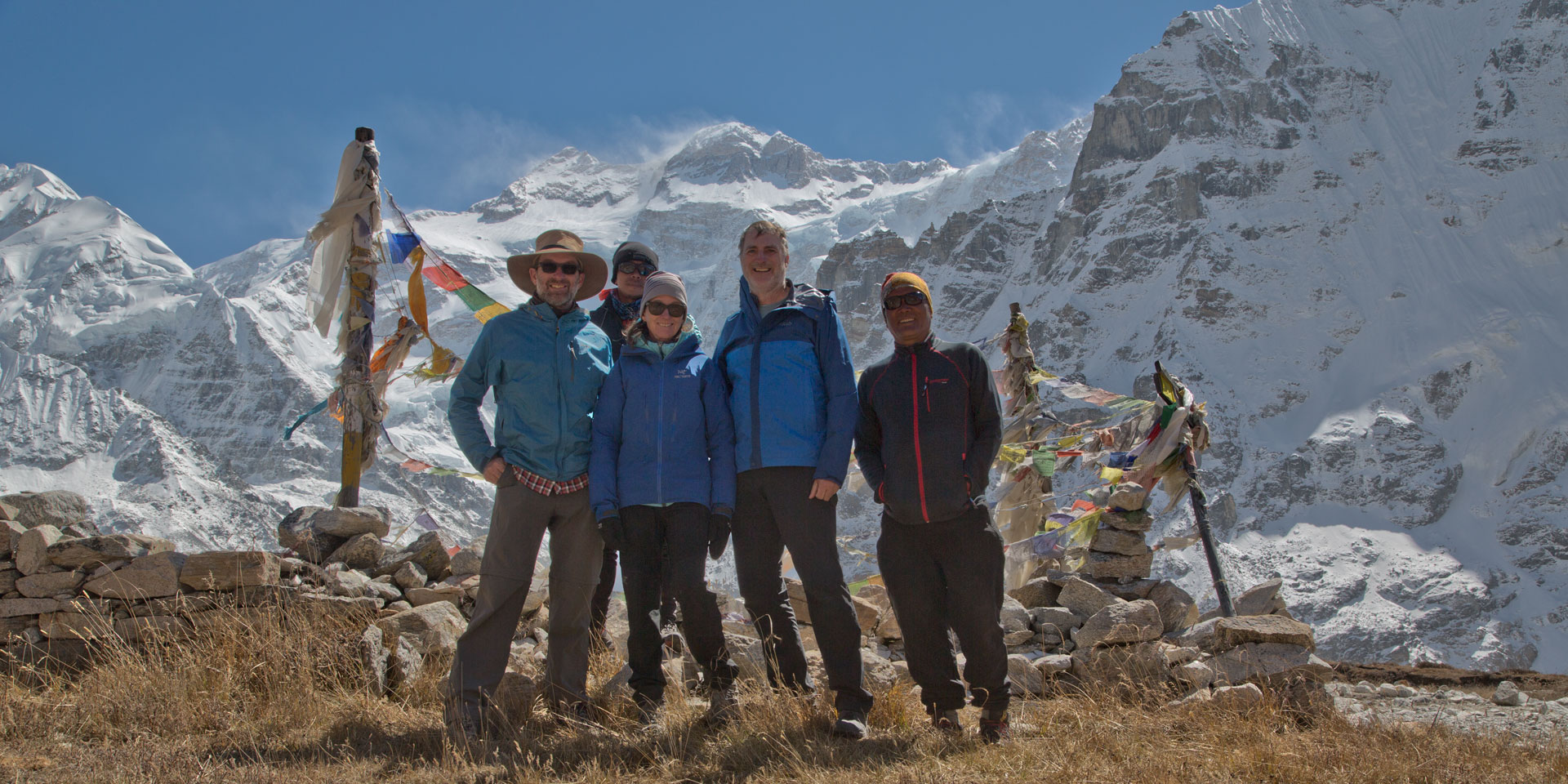 Group at Pangpema the North BC of Kanchjunga in eastern Nepal