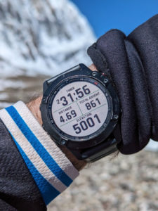 Trekker having reached just above 5000m near Tilicho tal on the Annapurna circuit